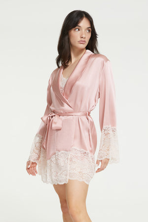 Ginia Silk Lace Robe