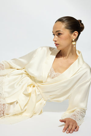 Ginia Silk Lace Robe