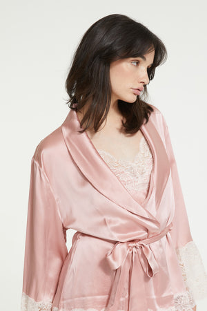 Ginia Silk Lace Robe