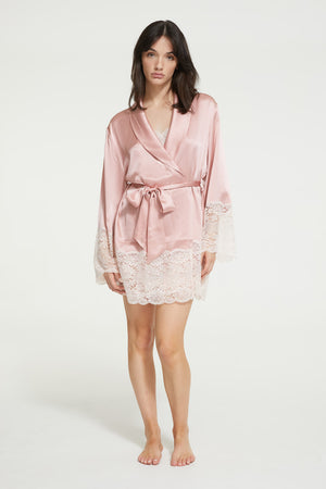ginia Silk Lace Robe