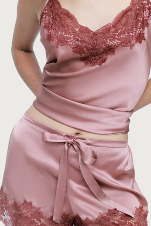 ginia Silk Lace Shorts