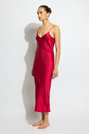 Ginia Silk Slip Ruby