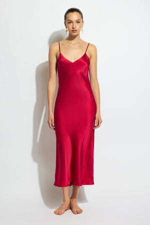 Ginia Silk Slip Ruby