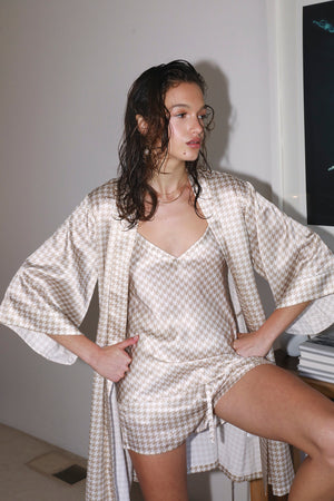 ginia Silk Wrap Gown