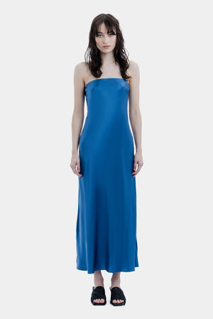 ginia Strapless Bias Midi Dress