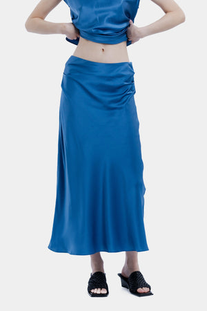 ginia Tucked Midi Skirt