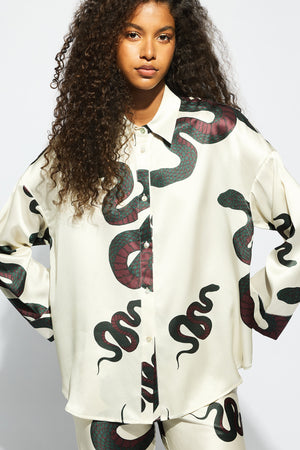 ginia Valentina Boxy Shirt Snake Print