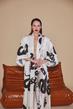 Ginia Valentina Robe Snake Print