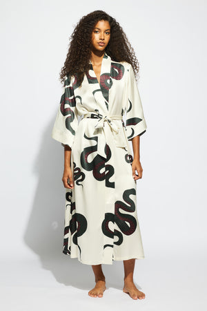 Ginia Valentina Robe Snake Print