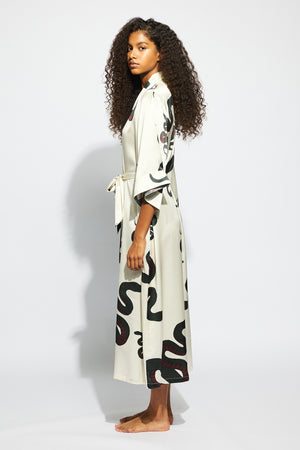 Ginia Valentina Robe Snake Print