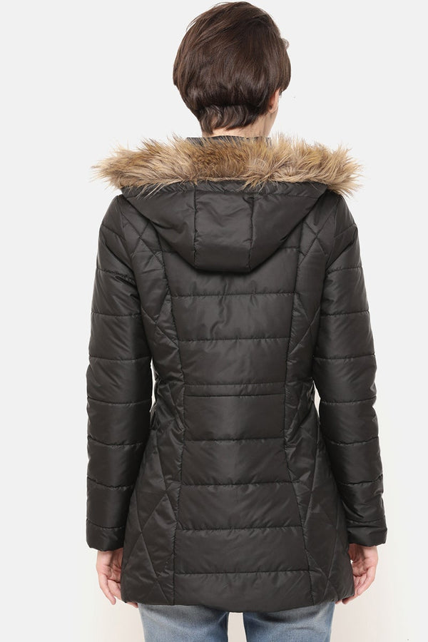 Gipsy Black Regular Length Solid Polyester Jacket Black