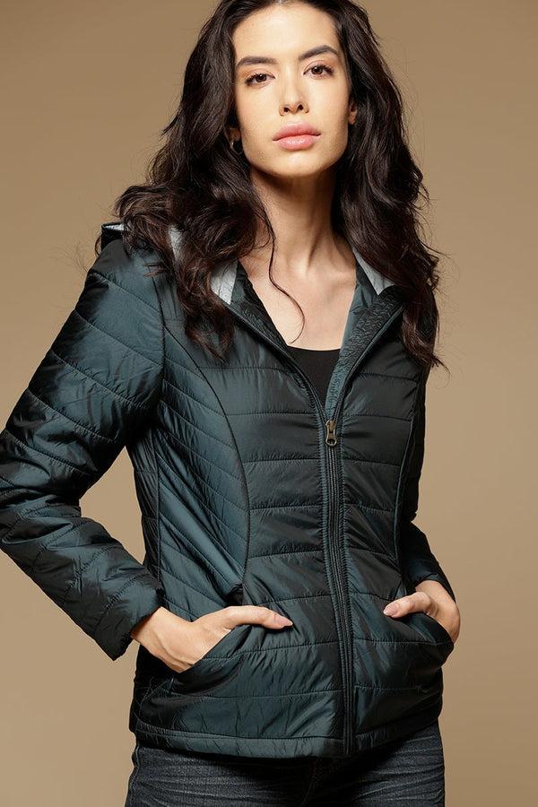 gipsy Bottle Green Regular Length Full Sleeves Hoodies Polyester Jacket Bottle Green