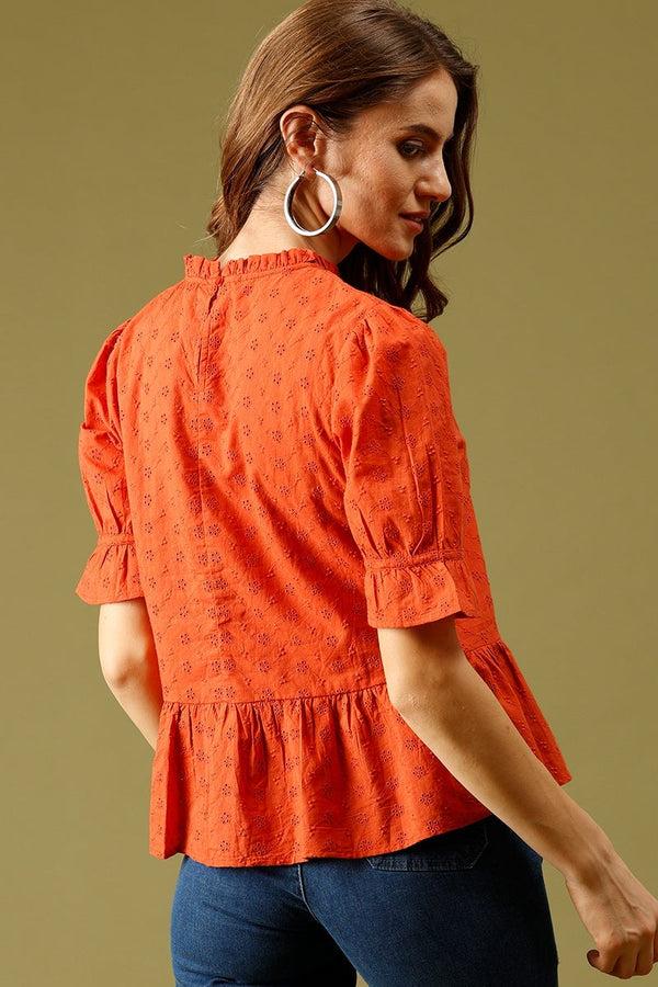 Gipsy Burnished Sunset Medium Length Choker Neck Cotton Top Burnished Sunset