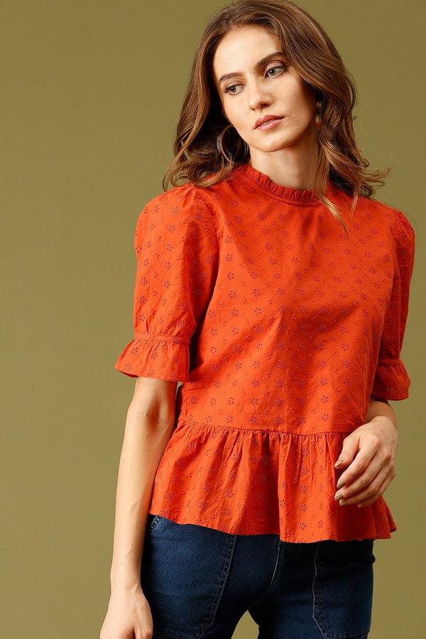 gipsy Burnished Sunset Medium Length Choker Neck Cotton Top Burnished Sunset