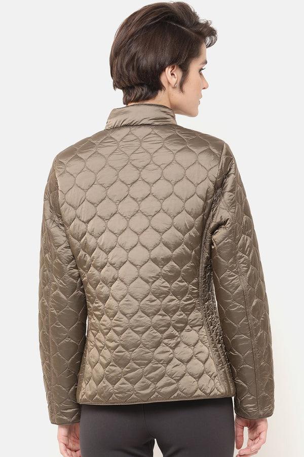 Gipsy Coffee Regular Length Solid Polyester Jacket Coffee