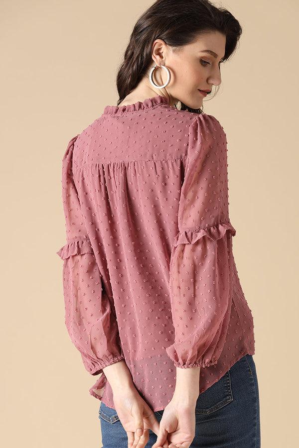 Gipsy Gipsy Aubergine Fashion Georgette Tunic Aubergine