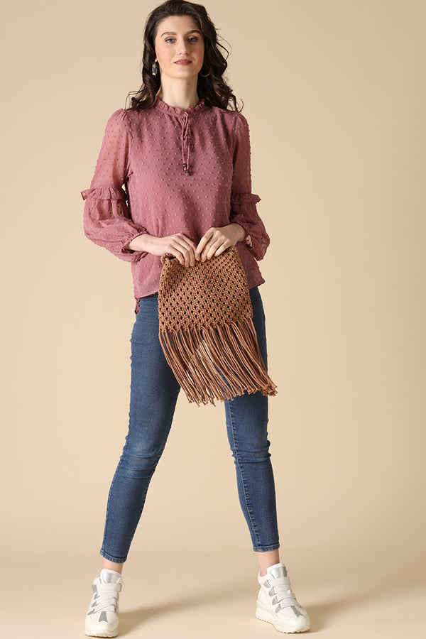 Gipsy Gipsy Aubergine Fashion Georgette Tunic Aubergine