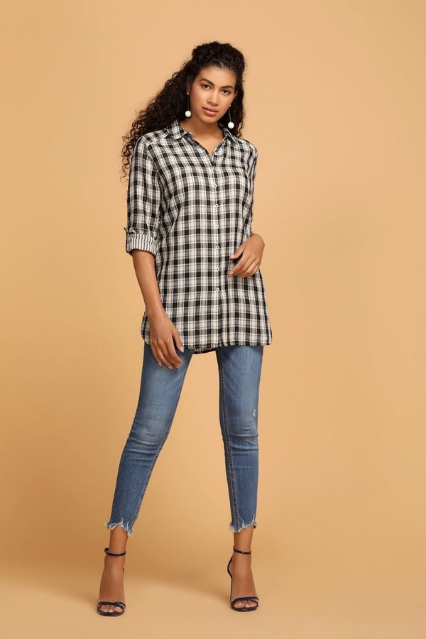 Gipsy Black Checkered Shirt Black