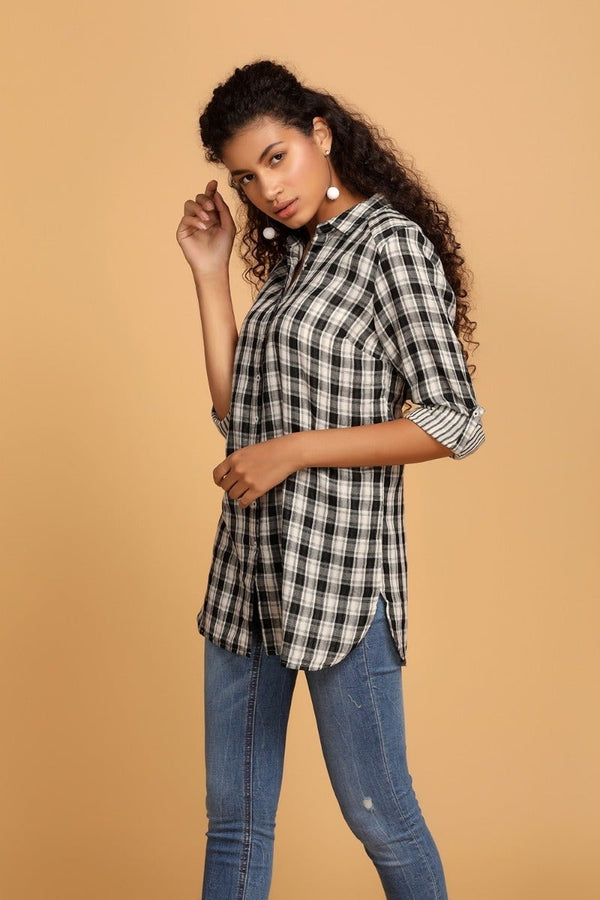 gipsy Black Checkered Shirt Black