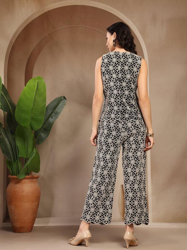 Gipsy Gipsy Black Embroidered Cotton Cord Set Black