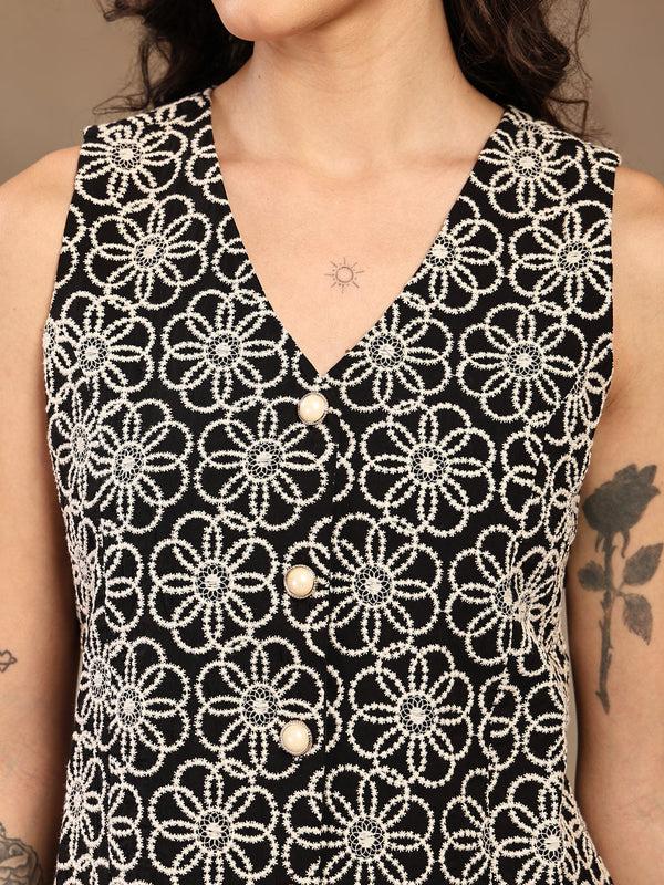 Gipsy Gipsy Black Embroidered Cotton Cord Set Black