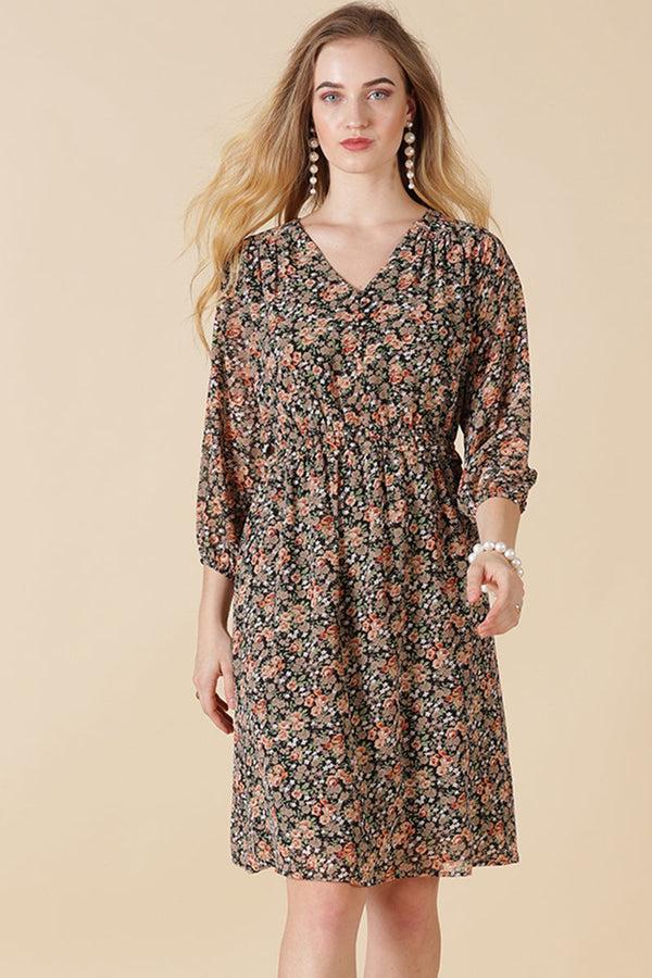 gipsy Gipsy Black Print Georgette Dress Black Print