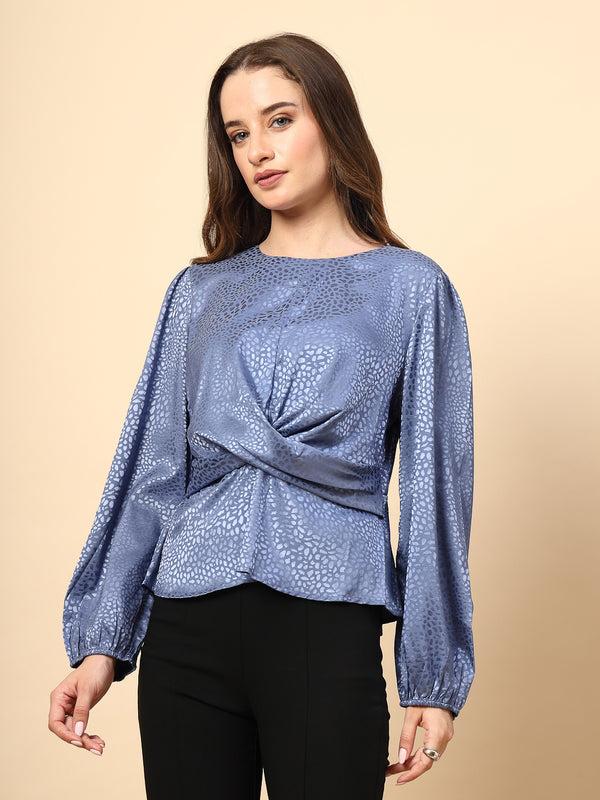 Gipsy Blue Top Front Fabric Knotting