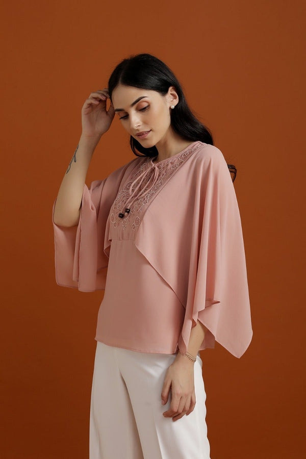 Gipsy Blush Pink Beaded Top Dusky Pink