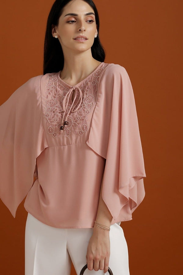 gipsy Blush Pink Beaded Top Dusky Pink