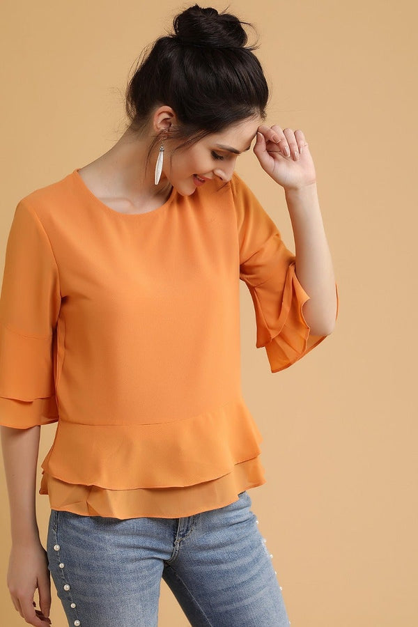 Gipsy Bright Orange Hue Top Orange