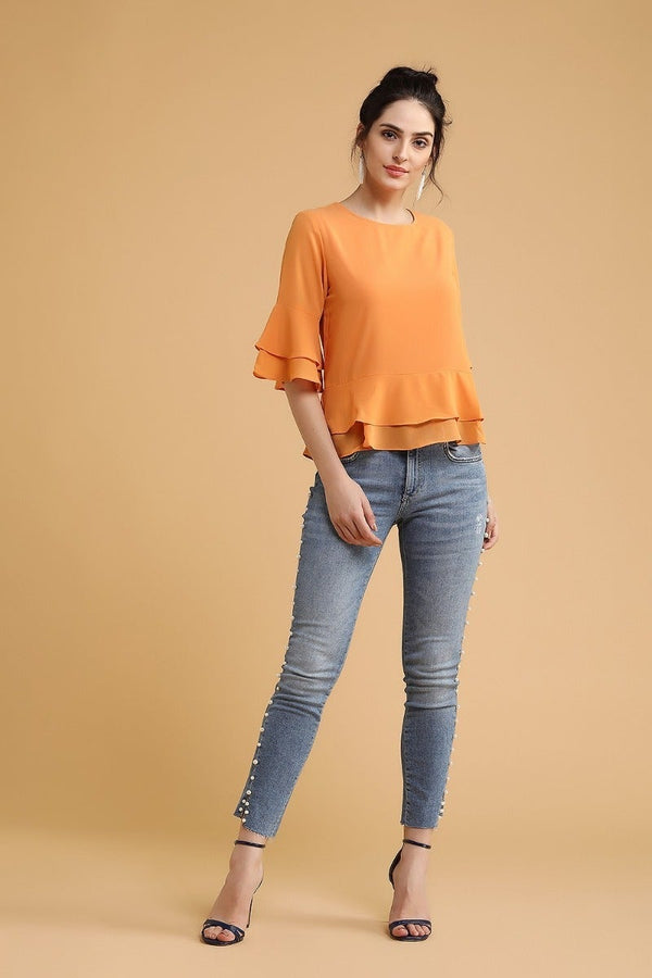 Gipsy Bright Orange Hue Top Orange