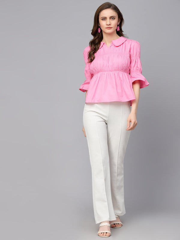Gipsy Gipsy Bubblegum Pink Cotton Blouse Bubblegum Pink