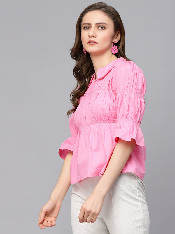Gipsy Gipsy Bubblegum Pink Cotton Blouse Bubblegum Pink