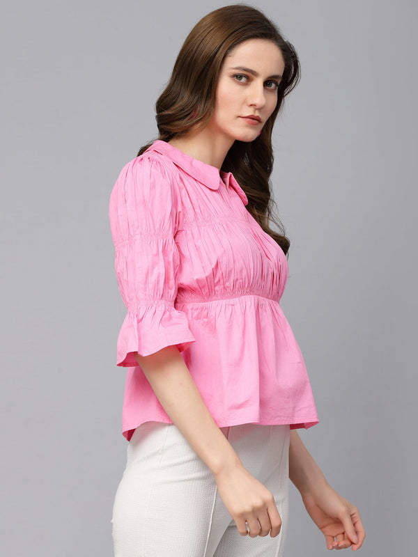 Gipsy Gipsy Bubblegum Pink Cotton Blouse Bubblegum Pink