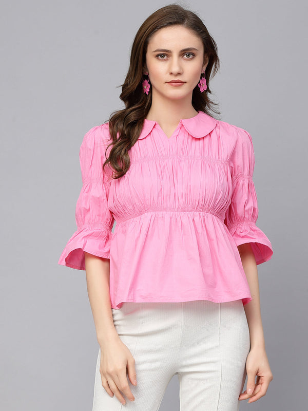 gipsy Gipsy Bubblegum Pink Cotton Blouse Bubblegum Pink
