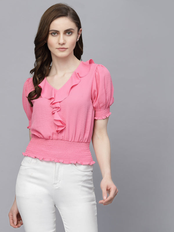 gipsy Gipsy Bubblegum Pink Georgette Blouse Bubblegum Pink
