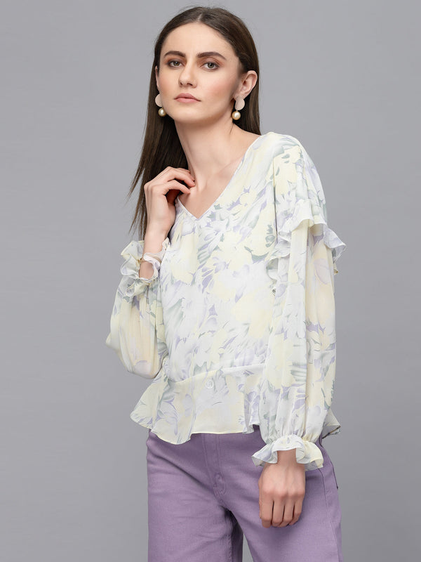 Gipsy Gipsy Butter Yellow Georgette Blouse Butter Yellow