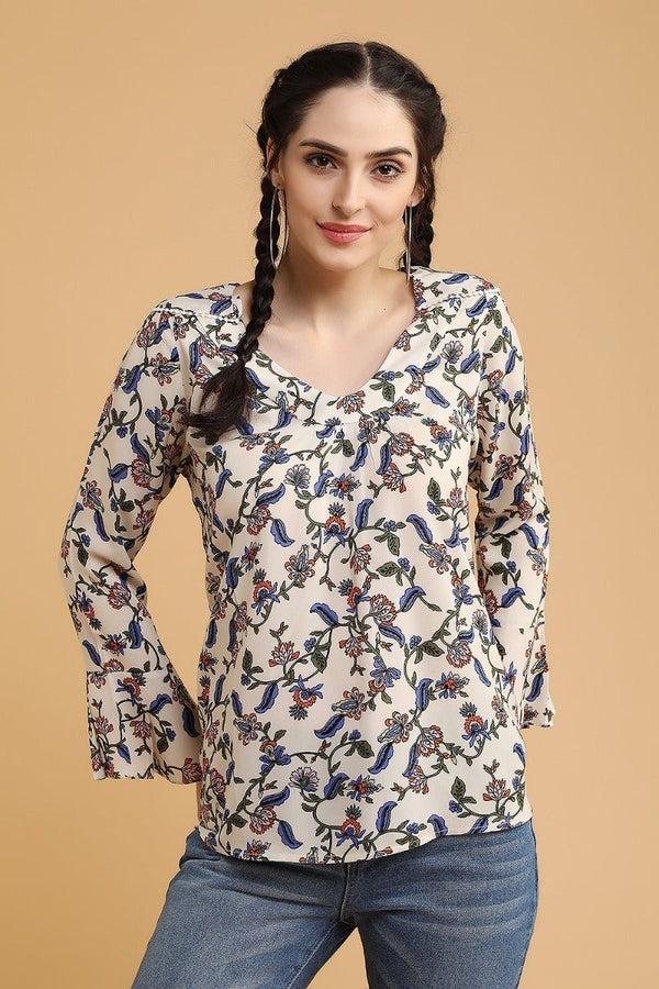 Gipsy Casual Printed Tunic Beige