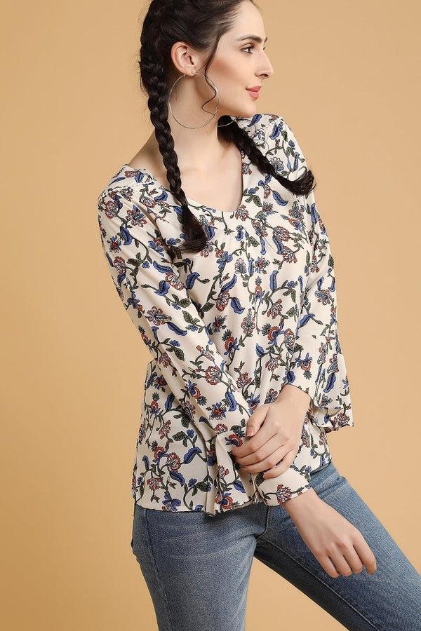 Gipsy Casual Printed Tunic Beige