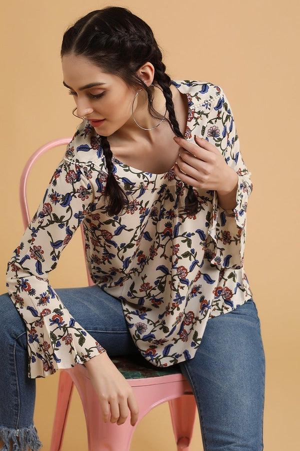 Gipsy Casual Printed Tunic Beige