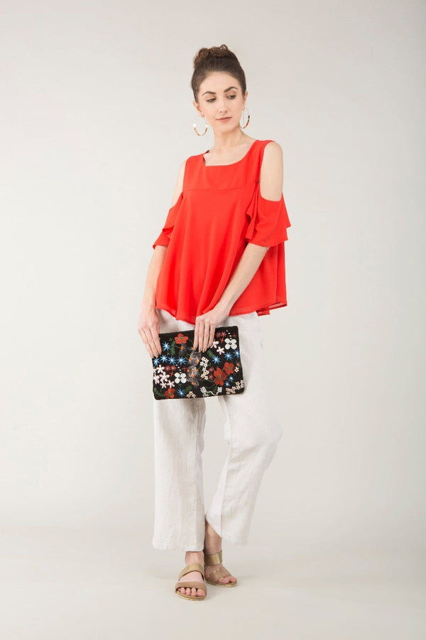 Gipsy Cold-Shoulder Swing Top Red