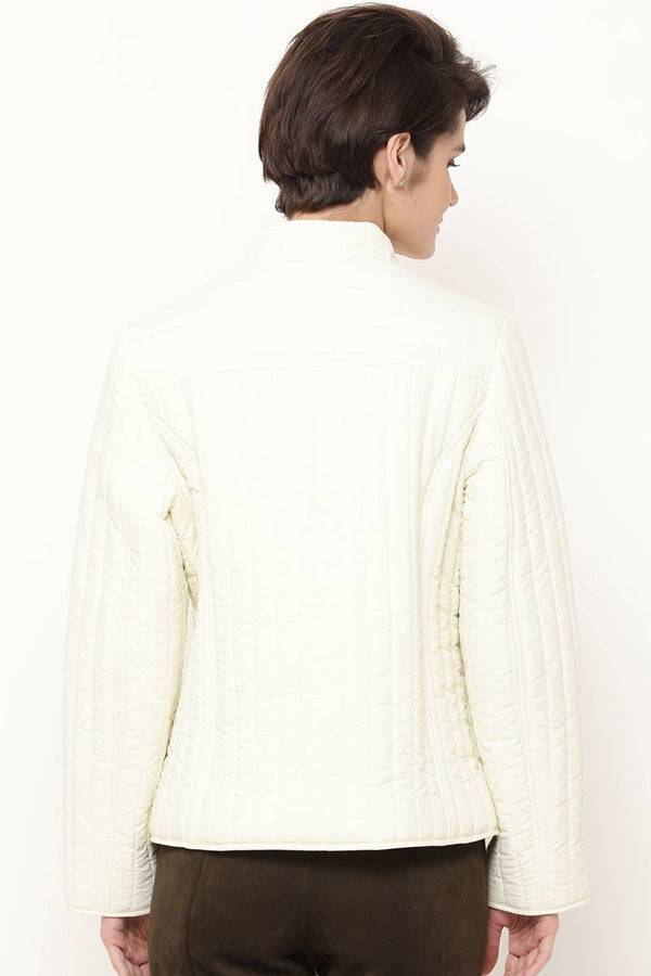 Gipsy Cream Regular Length Solid PU Jacket Cream