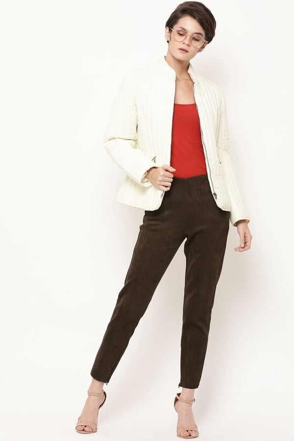 Gipsy Cream Regular Length Solid PU Jacket Cream