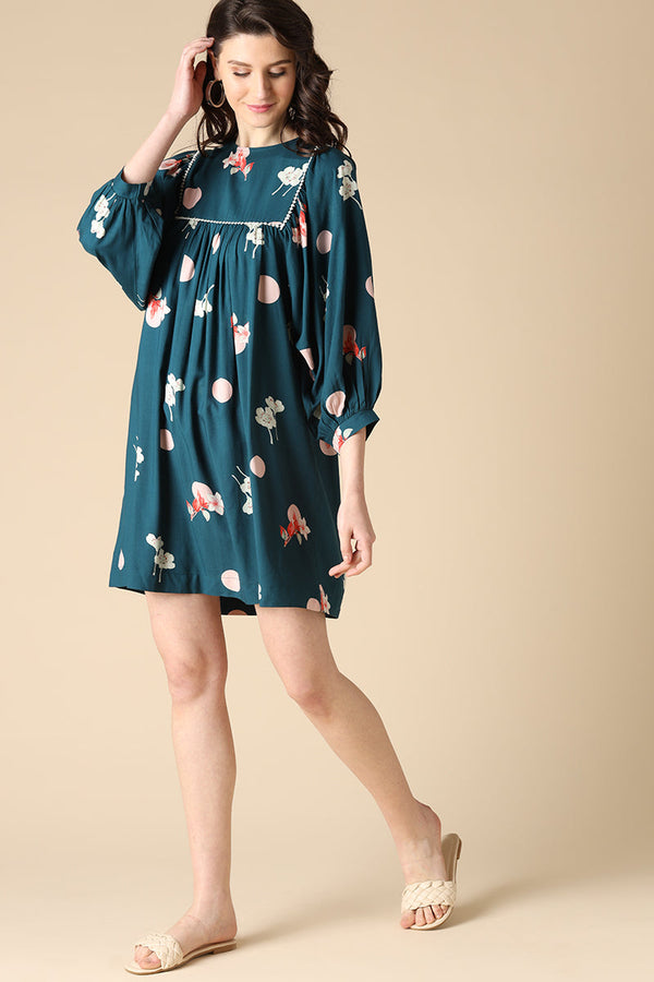 Gipsy Gipsy Dark Green Fashion Rayon Crepe Dresses Dark Green