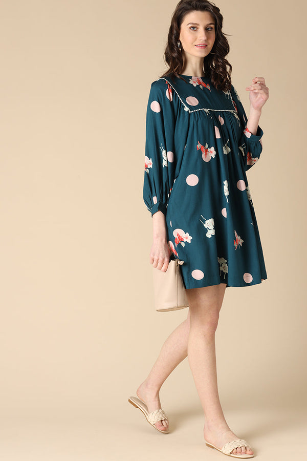 Gipsy Gipsy Dark Green Fashion Rayon Crepe Dresses Dark Green