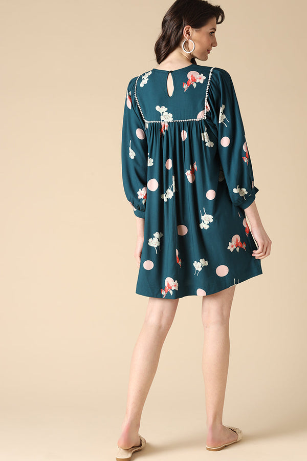 Gipsy Gipsy Dark Green Fashion Rayon Crepe Dresses Dark Green