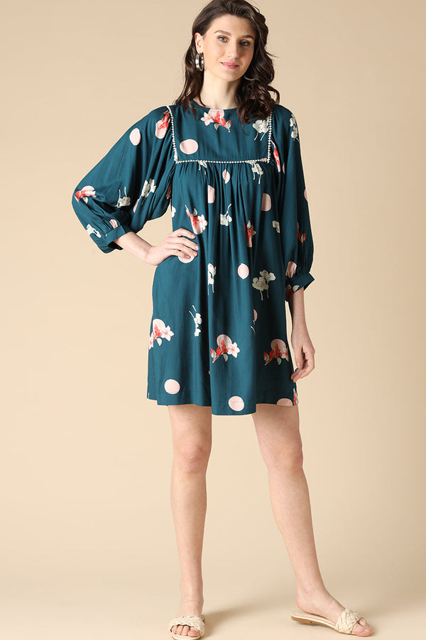 gipsy Gipsy Dark Green Fashion Rayon Crepe Dresses Dark Green