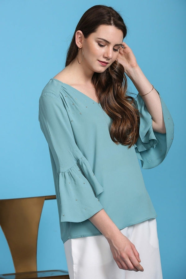 Gipsy Dreamy Sage Embellished Top Sage