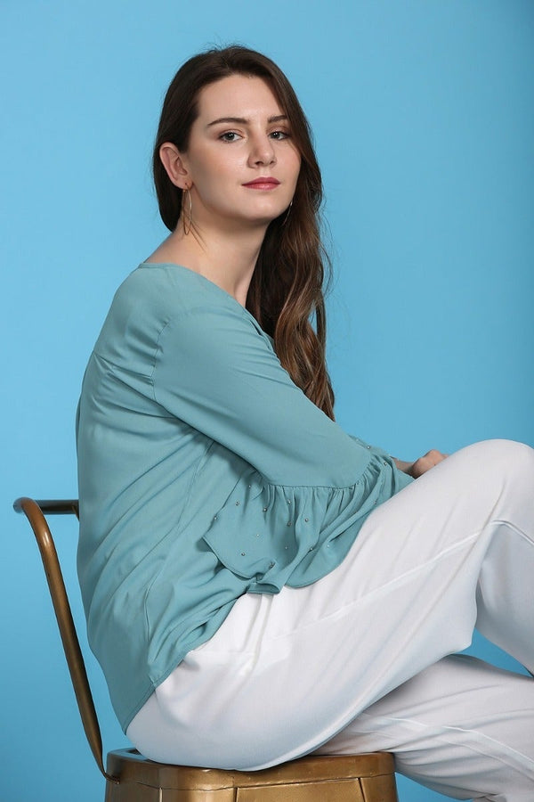 Gipsy Dreamy Sage Embellished Top Sage