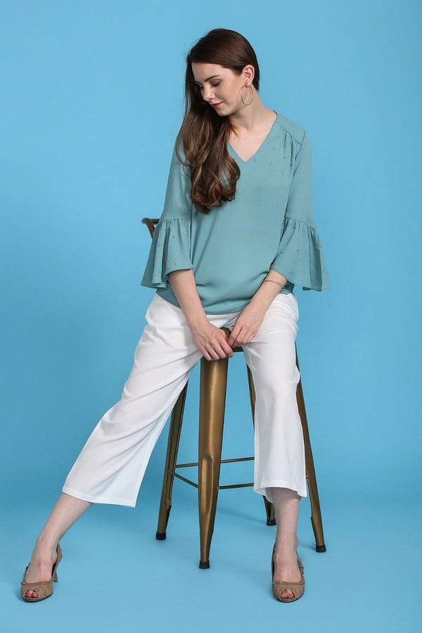 gipsy Dreamy Sage Embellished Top Sage